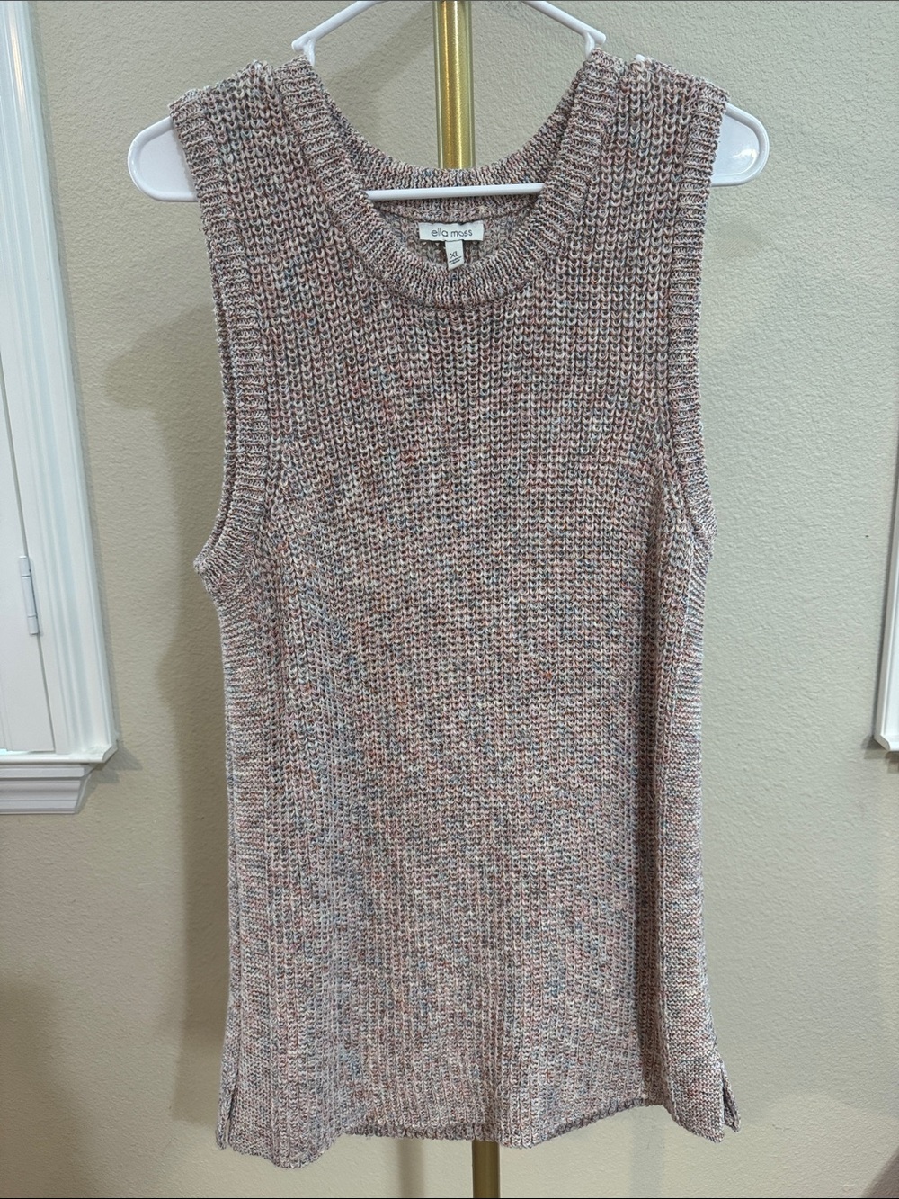 Ella Moss Multicolor Knit Sleeveless Tank - Pink Beige Blend